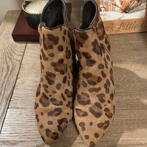 Cole Haan Brown Leopard Ankle Booties